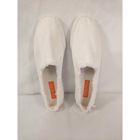 NWT Rocket Dog White Cule Twill Canvas Slip-on Mules Size 11 - Picture 11 of 14